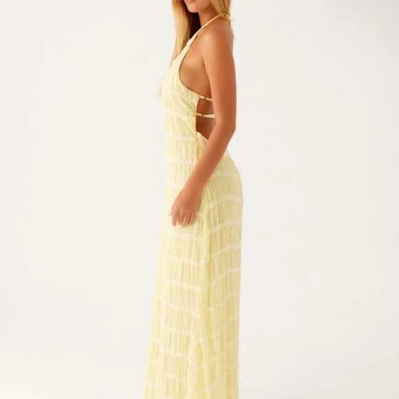 Peppermayo Light Yellow Halter Maxi Dress - Picture 4 of 7